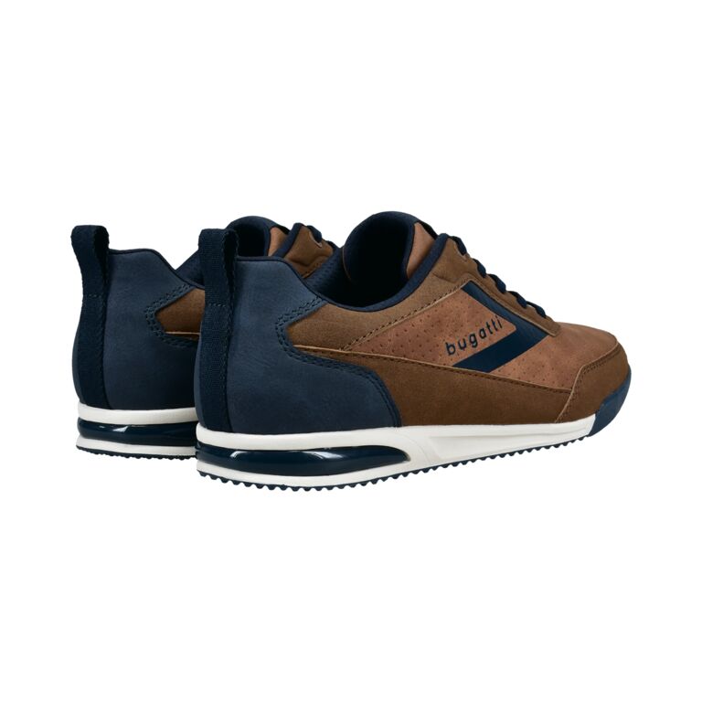 Bugatti Cognac and Navy Trainer|321A381963