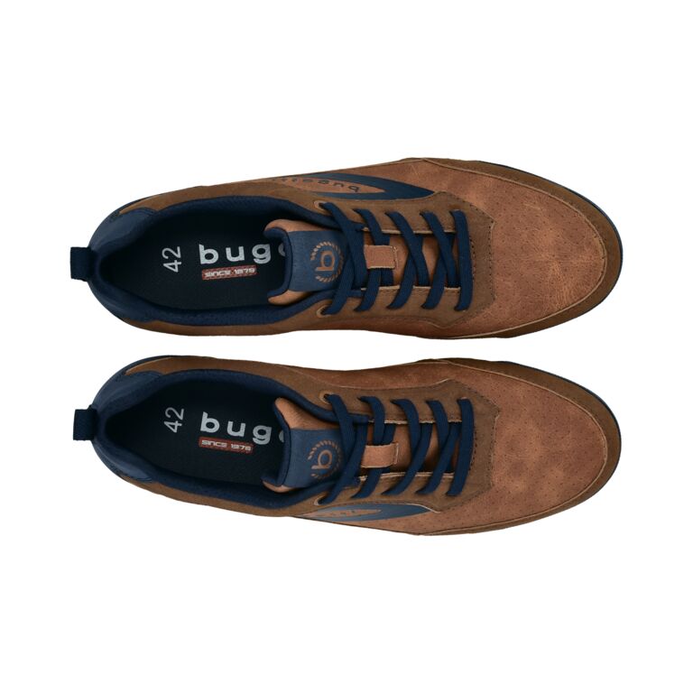 Bugatti Cognac and Navy Trainer|321A381963