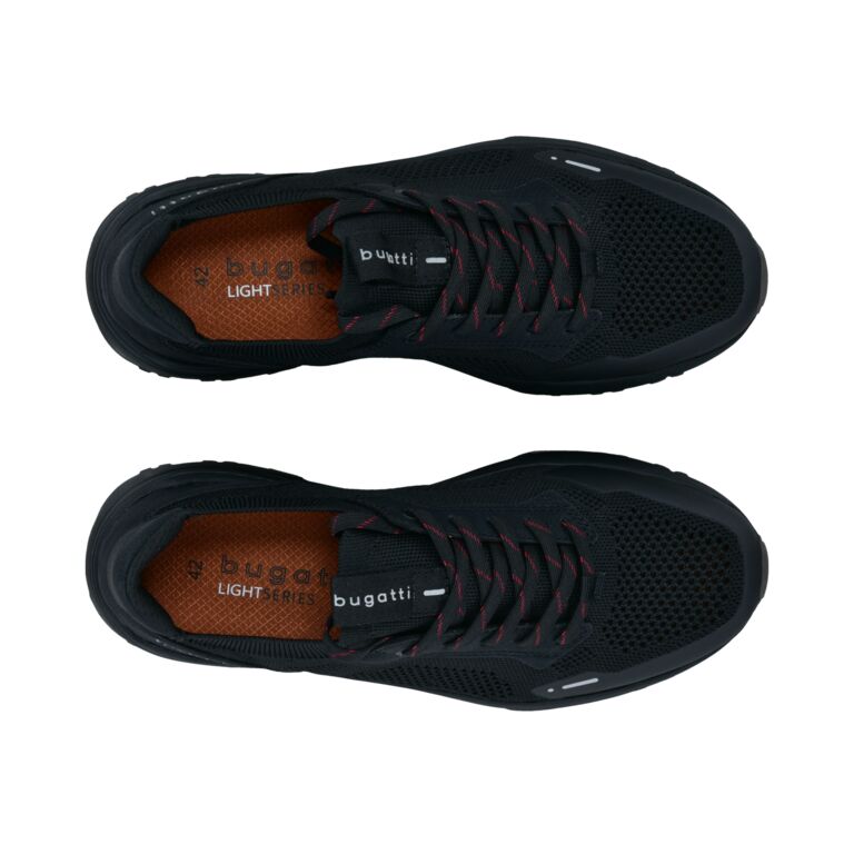 Bugatti Black Sock Construction Textile Trainer|321AVL6010