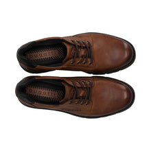 Load image into Gallery viewer, A pair of brown leather Bugatti lace-up shoes shown from a top-down view on a plain white background.
