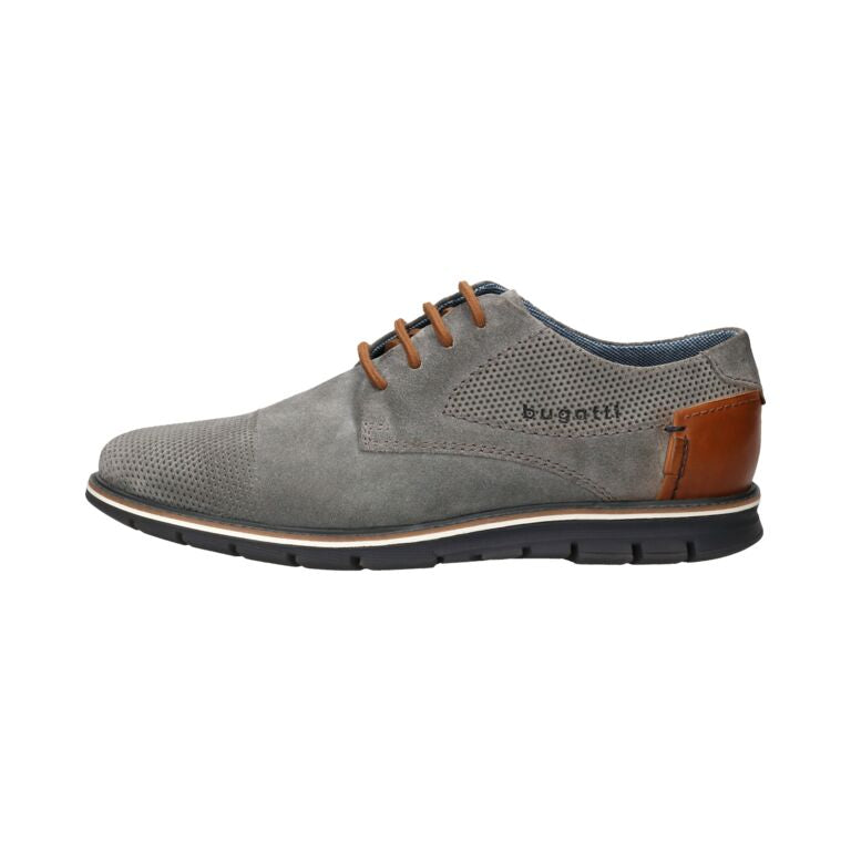 Bugatti Grey Suede Laced Shoe|3319711K15