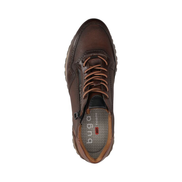 Bugatti Brown Leather Trainer|331AG809BR