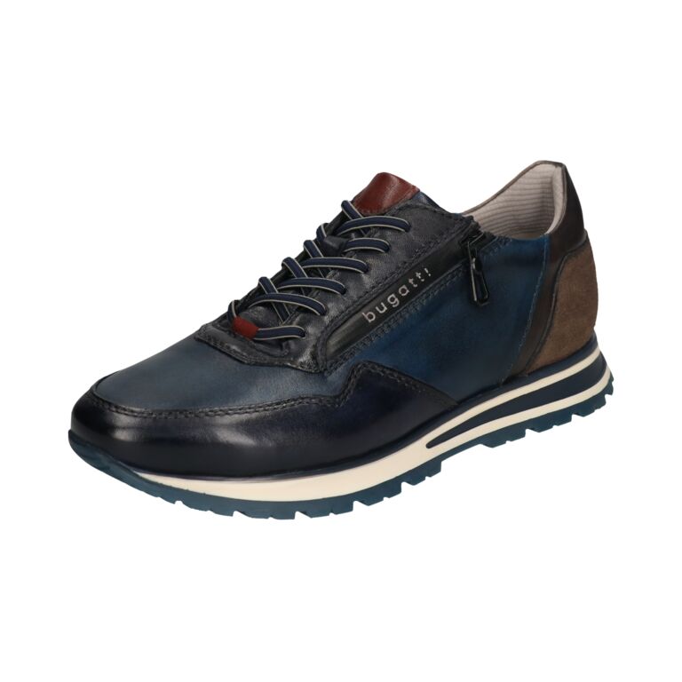 Bugatti Navy Leather Trainer|331AG809NA