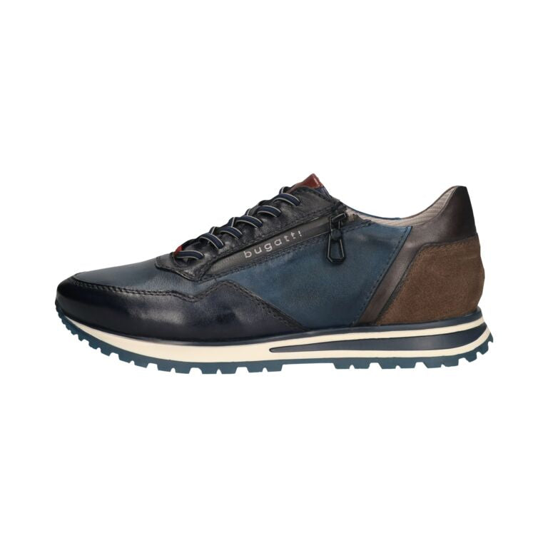 Bugatti Navy Leather Trainer|331AG809NA