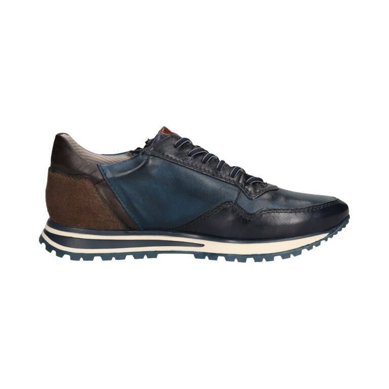 Bugatti Navy Leather Trainer|331AG809NA