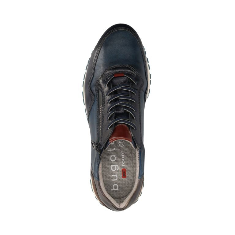 Bugatti Navy Leather Trainer|331AG809NA