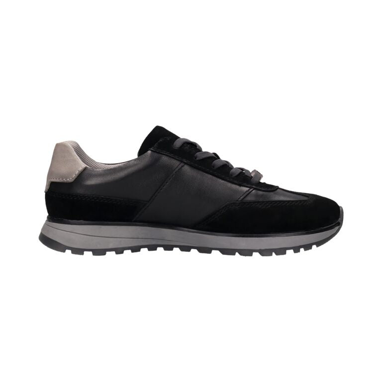 Bugatti Black and Grey Leather Trainer|331AWC0110