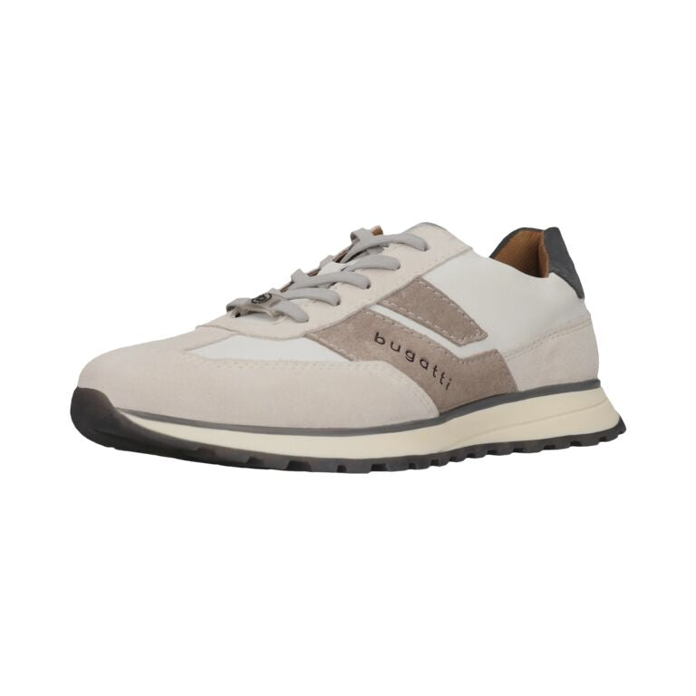 Bugatti Light Grey Leather Trainer|331AWC0112