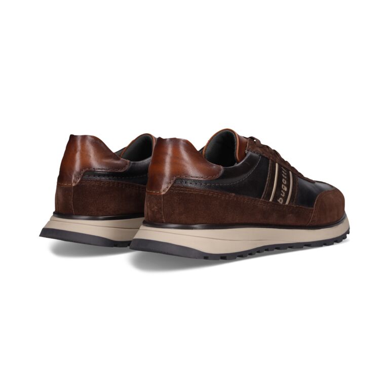 Bugatti Navy and Brown leather Trainer|331AG809BR