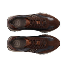 Load image into Gallery viewer, Brown sneakers with black accents on a white background
