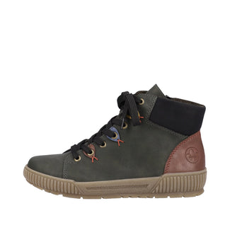 Rieker Wide Fit Olive Green Casual Ankle Boot|N071154GR