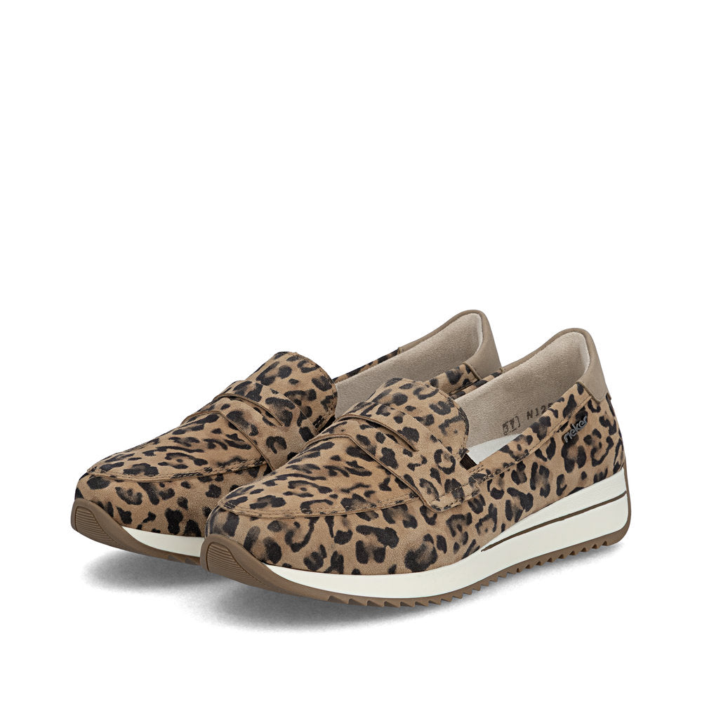 Rieker Animal Print Wide Fit Loafer|N125490