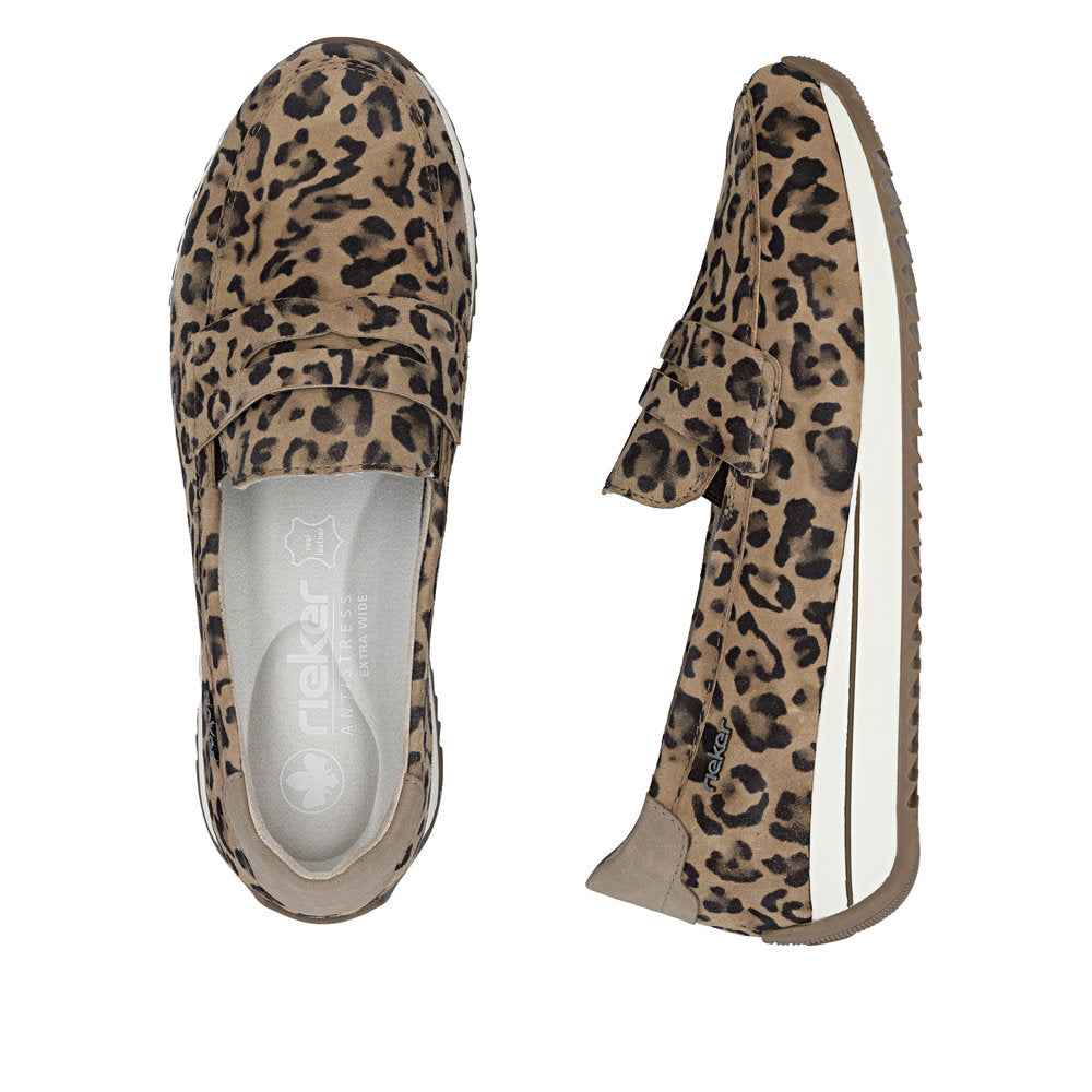 Rieker Animal Print Wide Fit Loafer|N125490