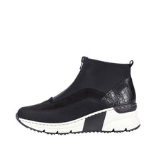 Load image into Gallery viewer, Rieker Black Centre Zip Sporty Ankle Boot|N635200NE
