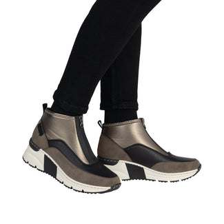 Rieker Brown Centre Zip Sporty Ankle Boot|N635225
