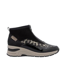 Load image into Gallery viewer, Rieker Black And Leo Wedge Ankle Boot|N936200M
