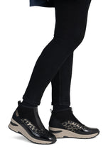 Load image into Gallery viewer, Rieker Black And Leo Wedge Ankle Boot|N936200M
