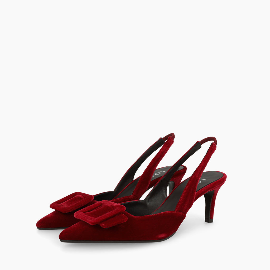 Lodi Dark Burgundy Velvet Sling Back|NESTORED