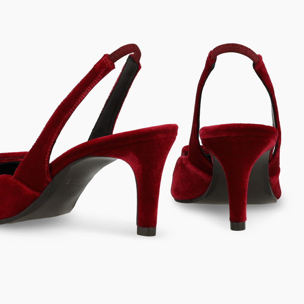 Lodi Dark Burgundy Velvet Sling Back|NESTORED