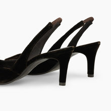 Load image into Gallery viewer, Lodi Dark Brown Velvet Sling Back|NESTORBR
