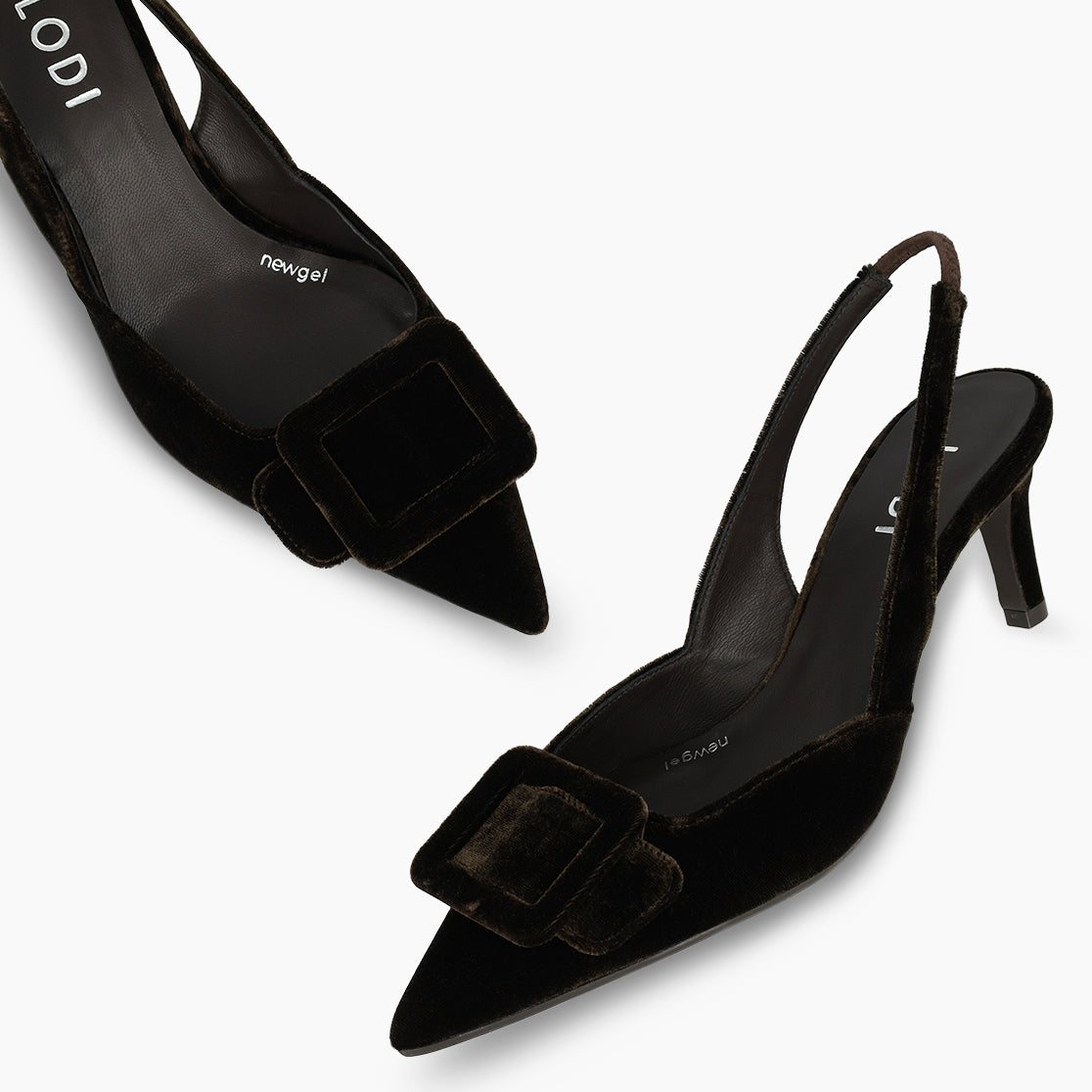 Lodi Dark Brown Velvet Sling Back|NESTORBR