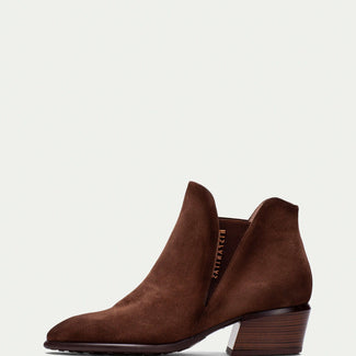 Hispanitas Dark Brown Suede Ankle Boot|PHI254383A