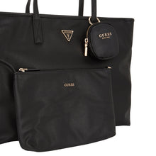 Load image into Gallery viewer, guess Black handbag with matching pouch featuring Guess logo on a white background
