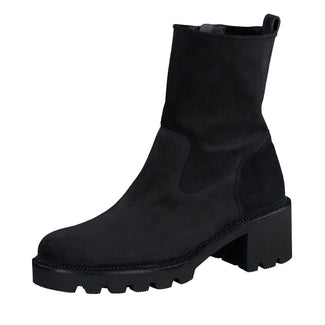 Black ankle boot on a white background