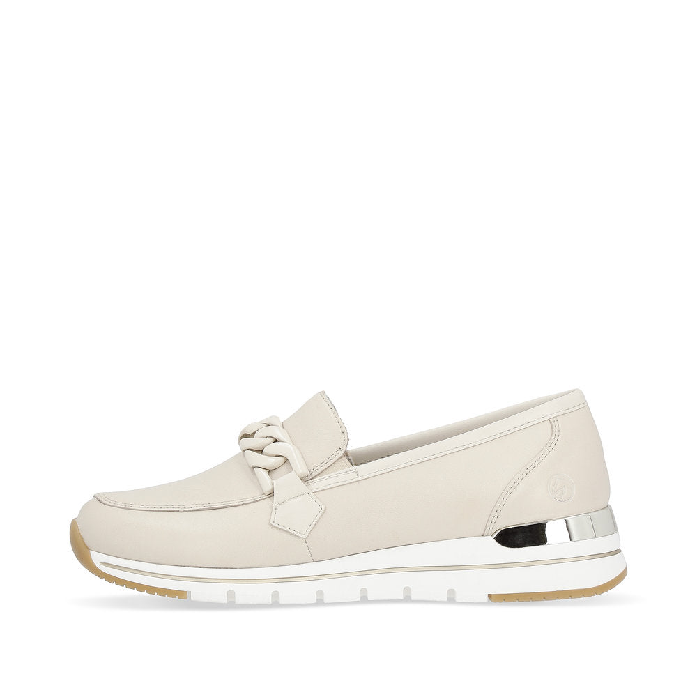 Beige loafer shoe on a white background