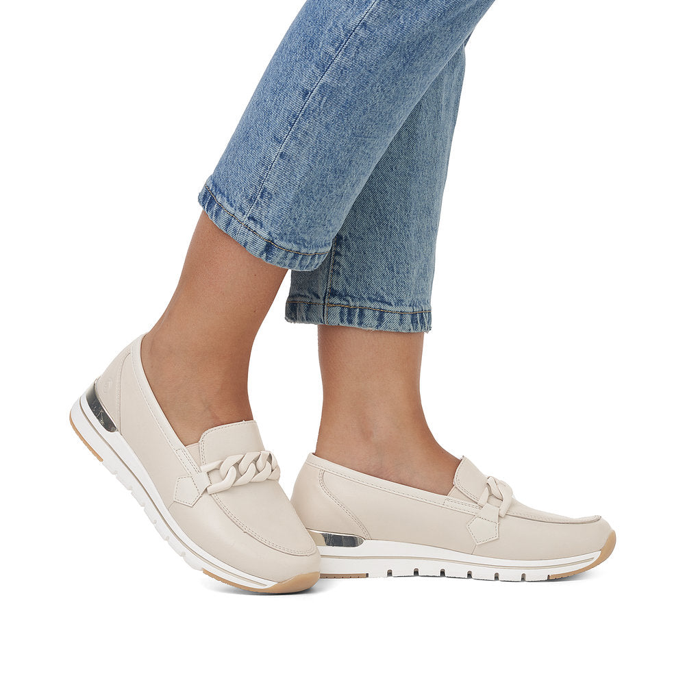 Remonte Beige Mini Wedge Loafer|R671160W