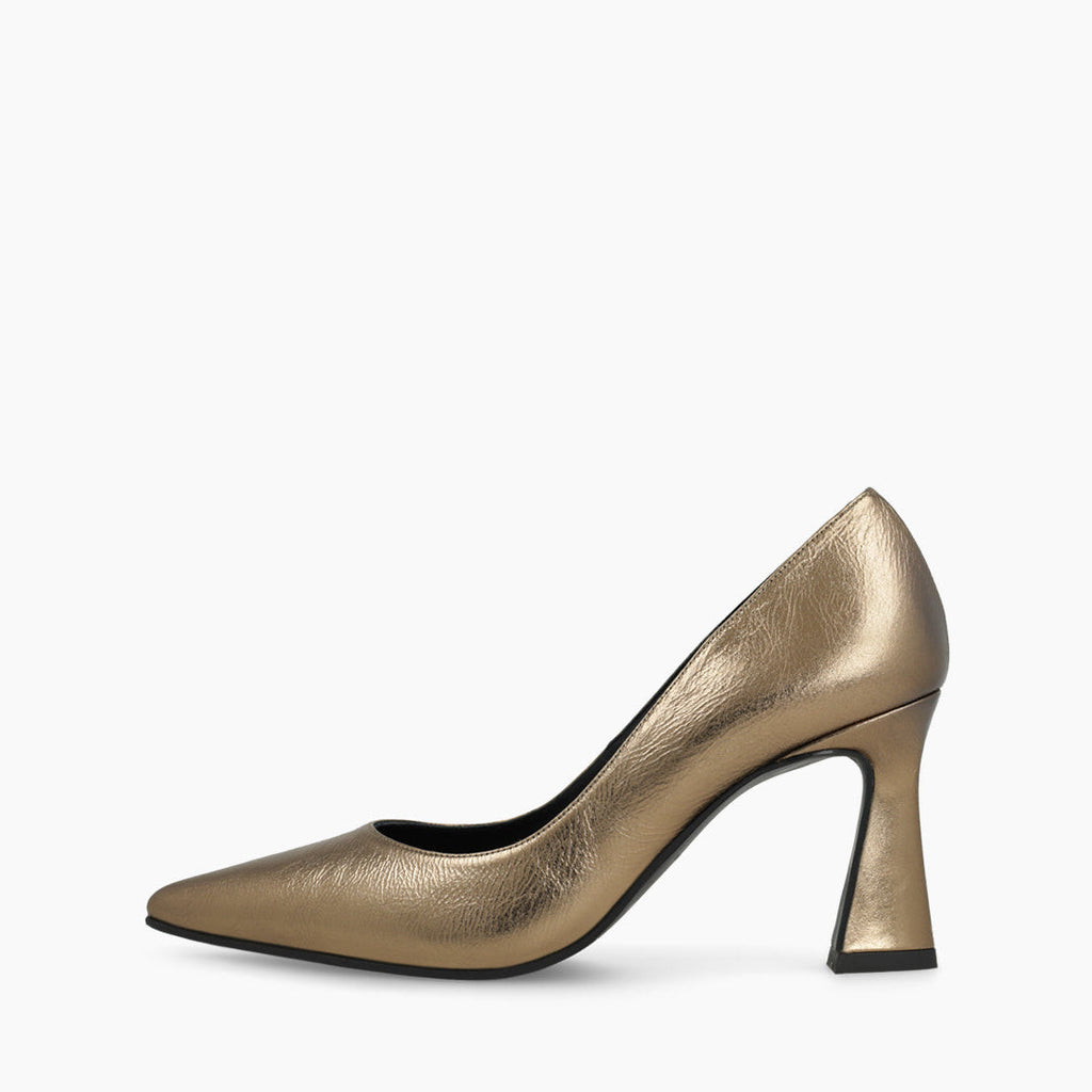 Lodi Gold Smooth Leather High Heel Pump |ROAGLD