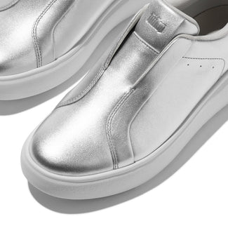 Fit Flop Metallic Silver Slip On Trainer|E4T011
