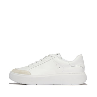 Fit Flop White Leather Trainer|E4R194