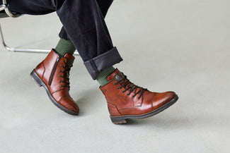 Rieker Brown Leather Laced Ankle Boot|F454624