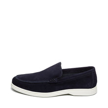 Load image into Gallery viewer, Navy blue loafer shoe on a white background
