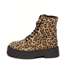 Load image into Gallery viewer, Steve Madden Platform Leo Print Laced Ankle Boot|1001184969
