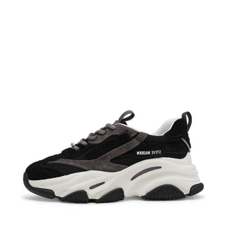 Steve Madden Black Smoke & White Platform Fashion Trainer|1004652BSO