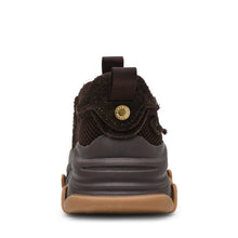 Load image into Gallery viewer, Brown sneaker with a visible brand logo on a white background
