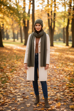 Load image into Gallery viewer, Karen Koo Set - Olive Matching Hat &amp; Scarf
