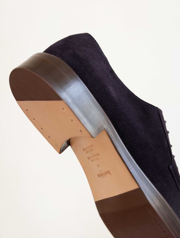 Bobbies Derby Navy Suede Laced Shoe|TER03