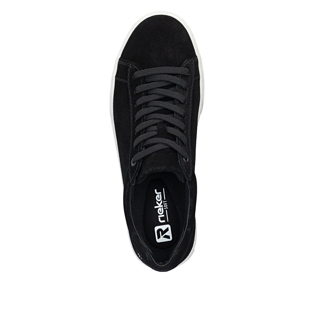 Rieker Wide Fit Black Trainer|U070100