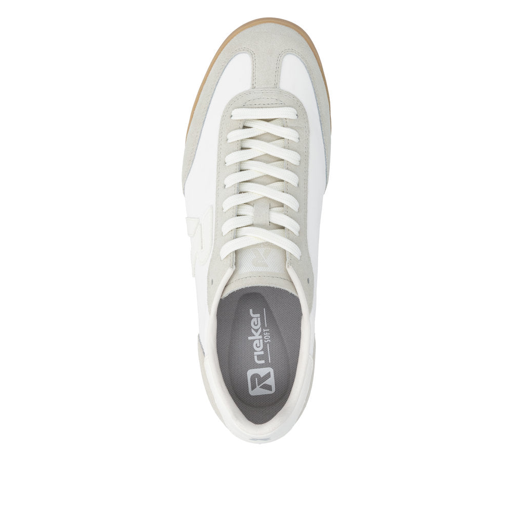 Rieker White and Grey Trendy Trainer|U400080