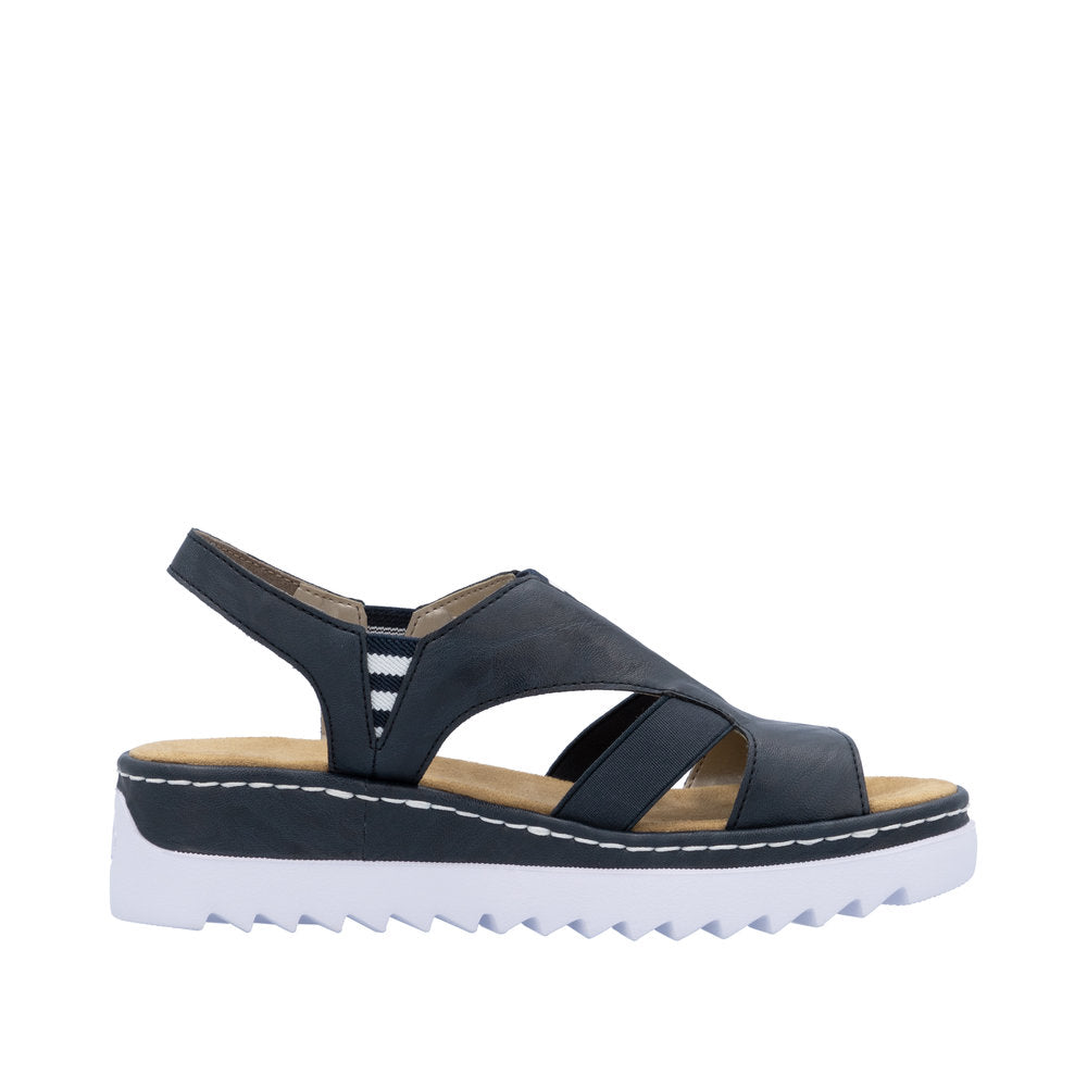 Rieker Navy Comfort Strap Sandal|V44Y514N