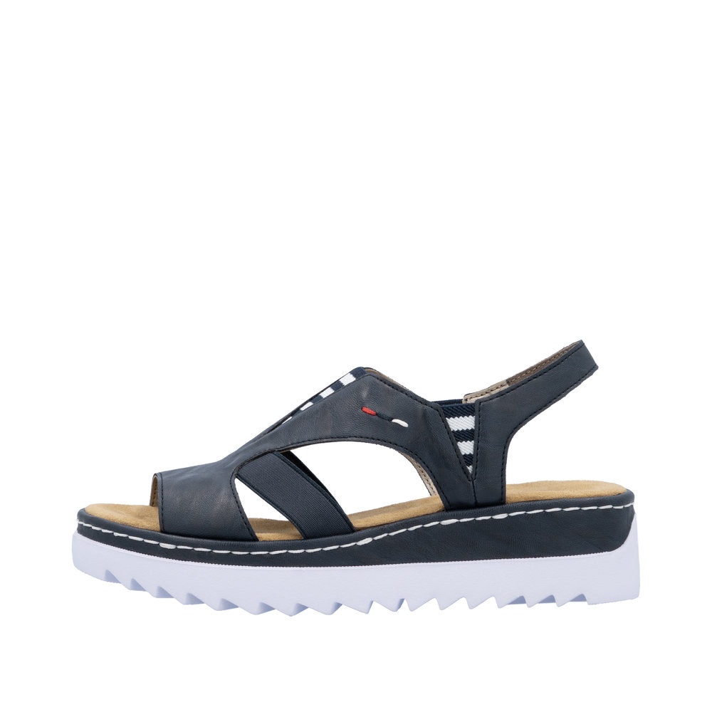 Black sandal with white sole on a white background