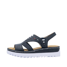 Load image into Gallery viewer, Black sandal with white sole on a white background

