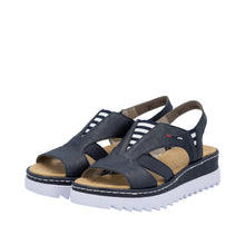 Load image into Gallery viewer, Rieker Navy Comfort Strap Sandal|V44Y514N
