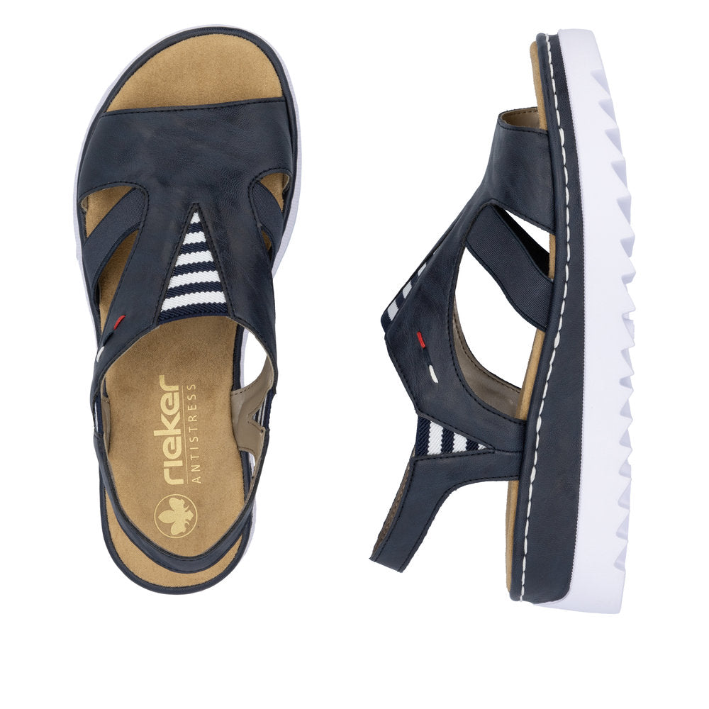 Rieker Navy Comfort Strap Sandal|V44Y514N