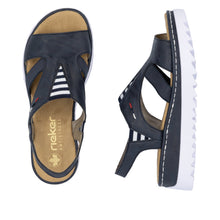 Load image into Gallery viewer, Rieker Navy Comfort Strap Sandal|V44Y514N
