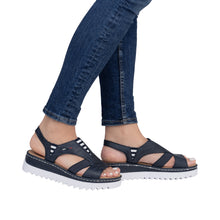 Load image into Gallery viewer, Rieker Navy Comfort Strap Sandal|V44Y514N
