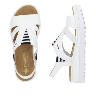 White sandal with a platform sole on a white background